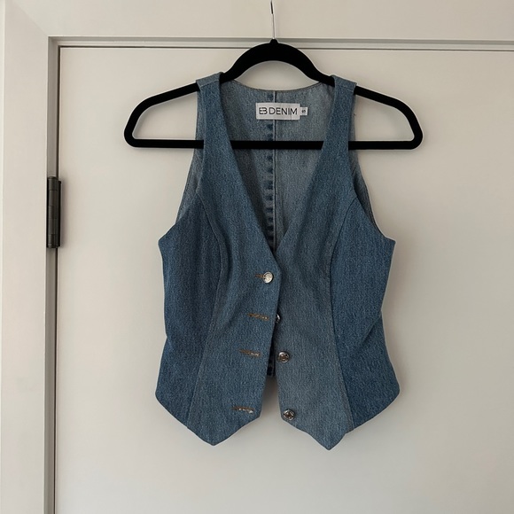 EB Denim Tops - EB Denim Ava Vest (Medium Wash)